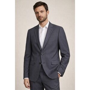 DE FURSAC Zignone Collaboration Men's Blazer Suit Jacket Dark Gray Pinstripe